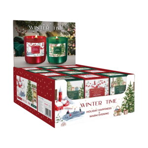  Sviečka v skle 150g Sójový vosk + drevený knôt - Winter Time