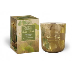 Sviečka v skle 150g Sójový vosk + drevený knôt - GOLDEN GINKO 