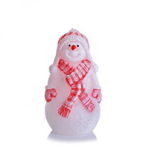 Sviečka Xmas Snowman figúrka snehuliak 130mm s diódou