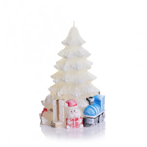 Sviečka Xmas with gifts 95x150mm stromček s darčekmi bez diódy