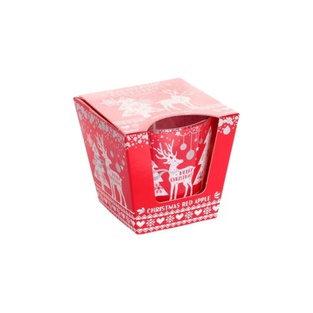Sviečka v kónickom skle 115g - Scandinavian Christmas - Červená