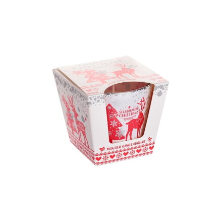 Sviečka v kónickom skle 115g - Scandinavian Christmas - Biela